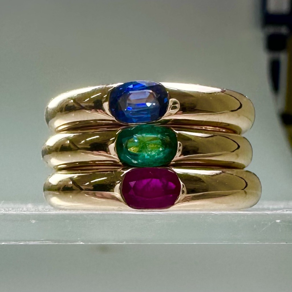 【稀少】カルティエ「エリプス」 ルビー・サファイア・エメラルド が勢揃い！！　～4/8(水)より京王百貨店「質流れ大市」にて販売！！〜