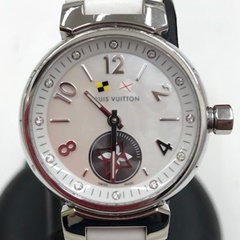 ルイヴィトン　タンブール　ラブリーカップ　ダイヤ　シェル文字盤　婦人腕時計